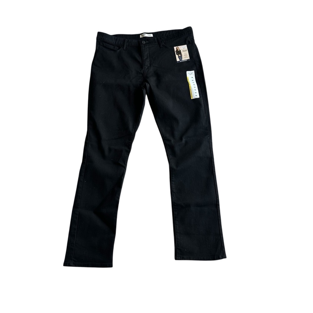 Signature by Levi Strauss Women's 18 Long Black‎ Straight Leg Denim NWT